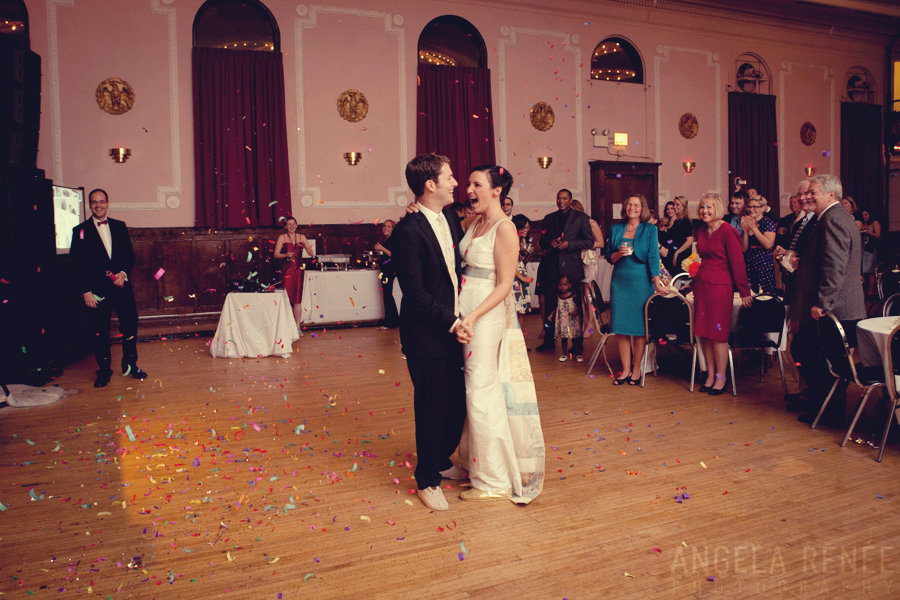 Confetti Wedding, Logan Square Auditorium, Angela Renee Photography, Creative, Artist