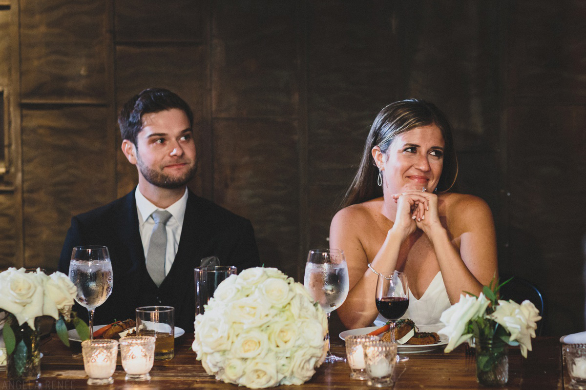 bride and groom toasts reaction