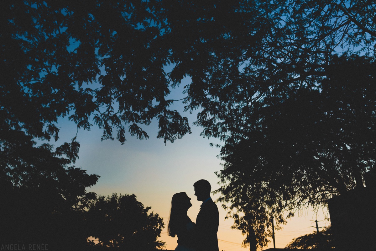 sunset wedding day photo