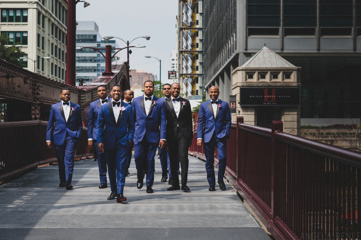 groomsmen blue suits