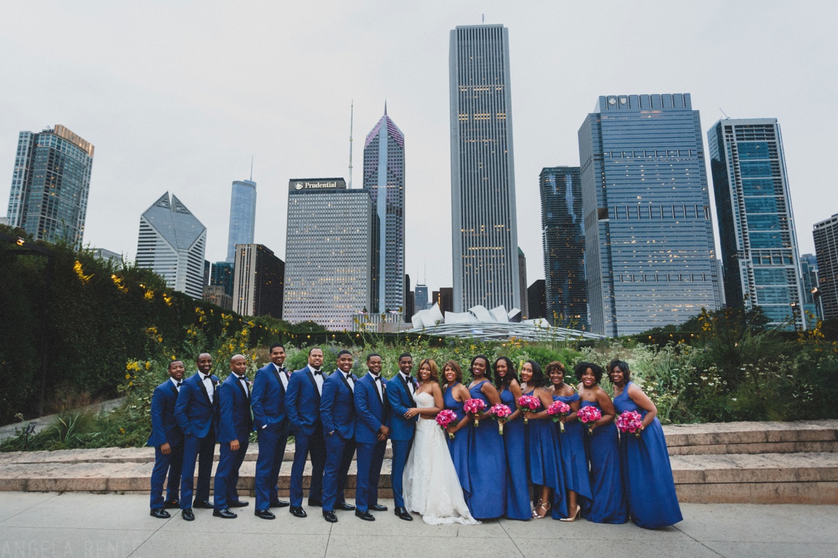 bridal party photos lurie garden