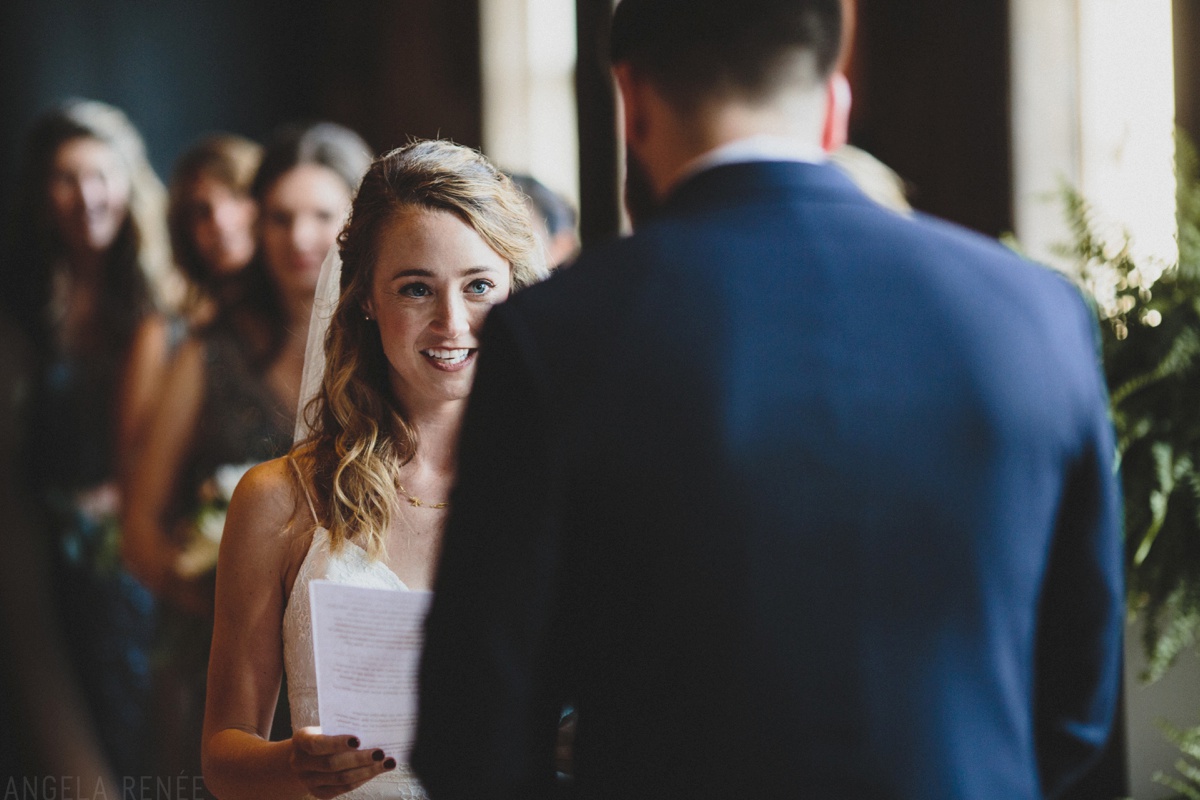 bride reading vows