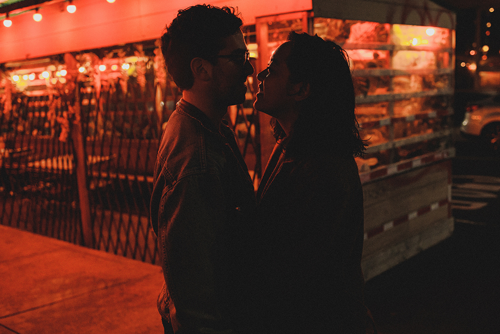 New York session under red street lights.